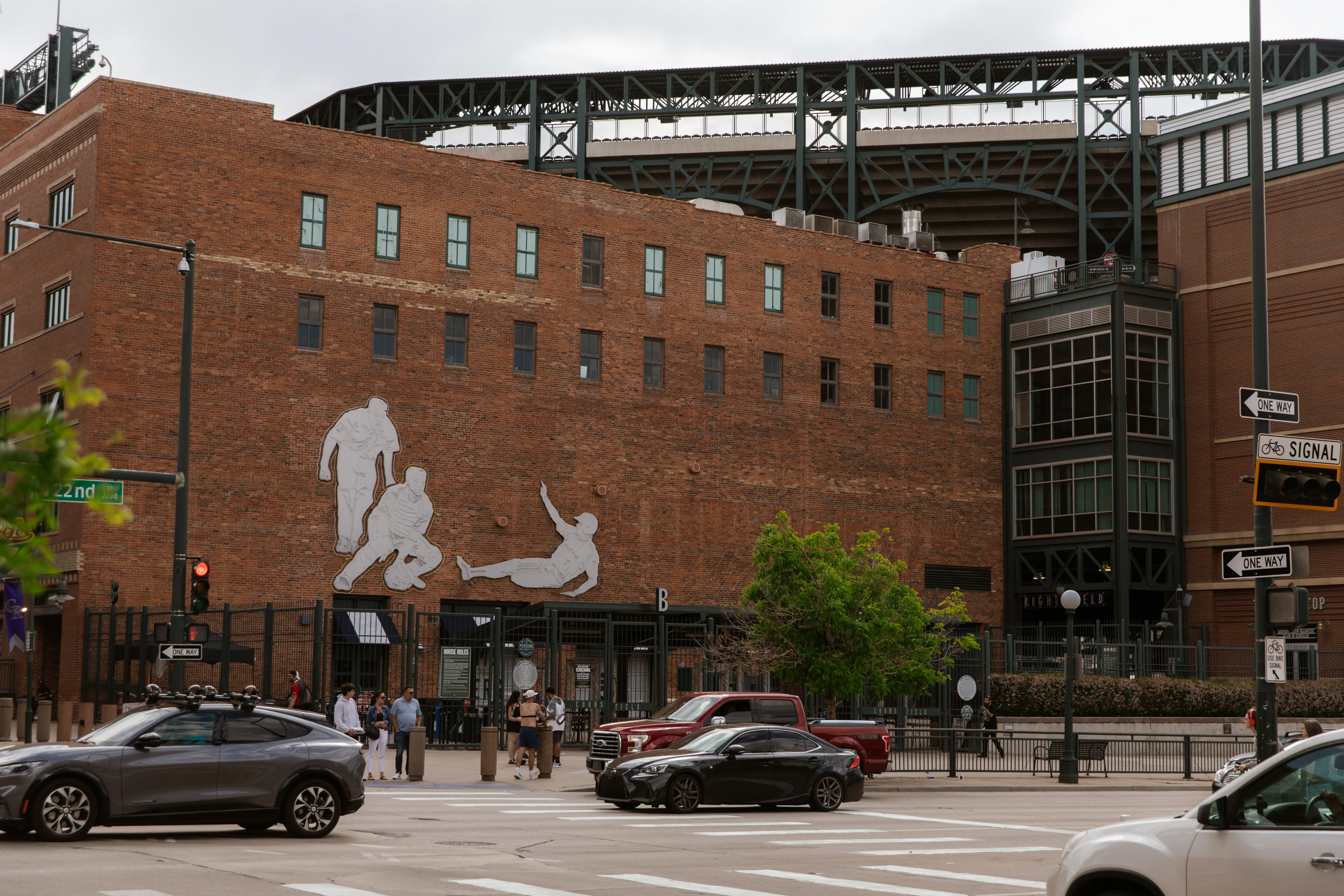Baseball mural outside the ballpark