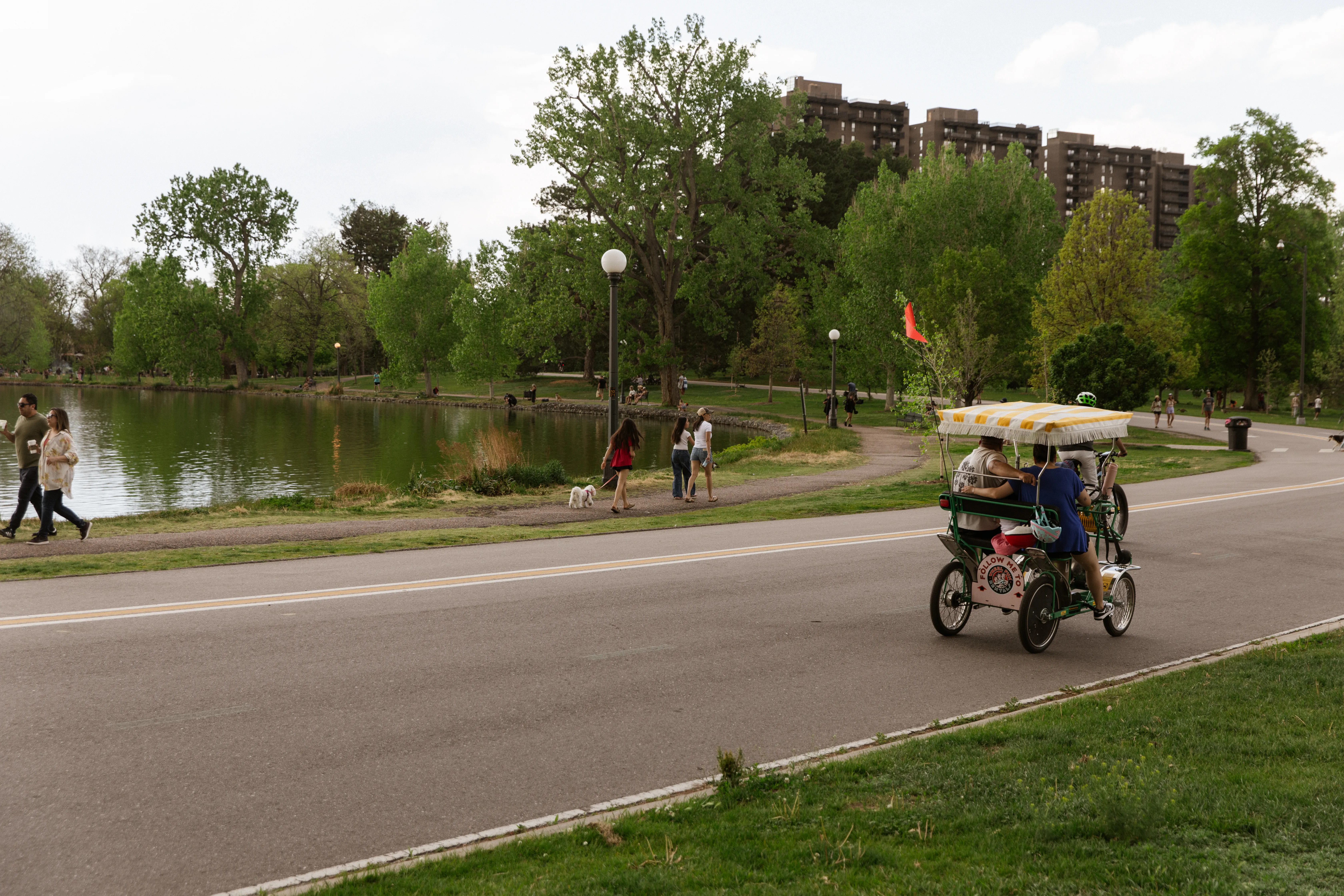 Evening riders on the park loop