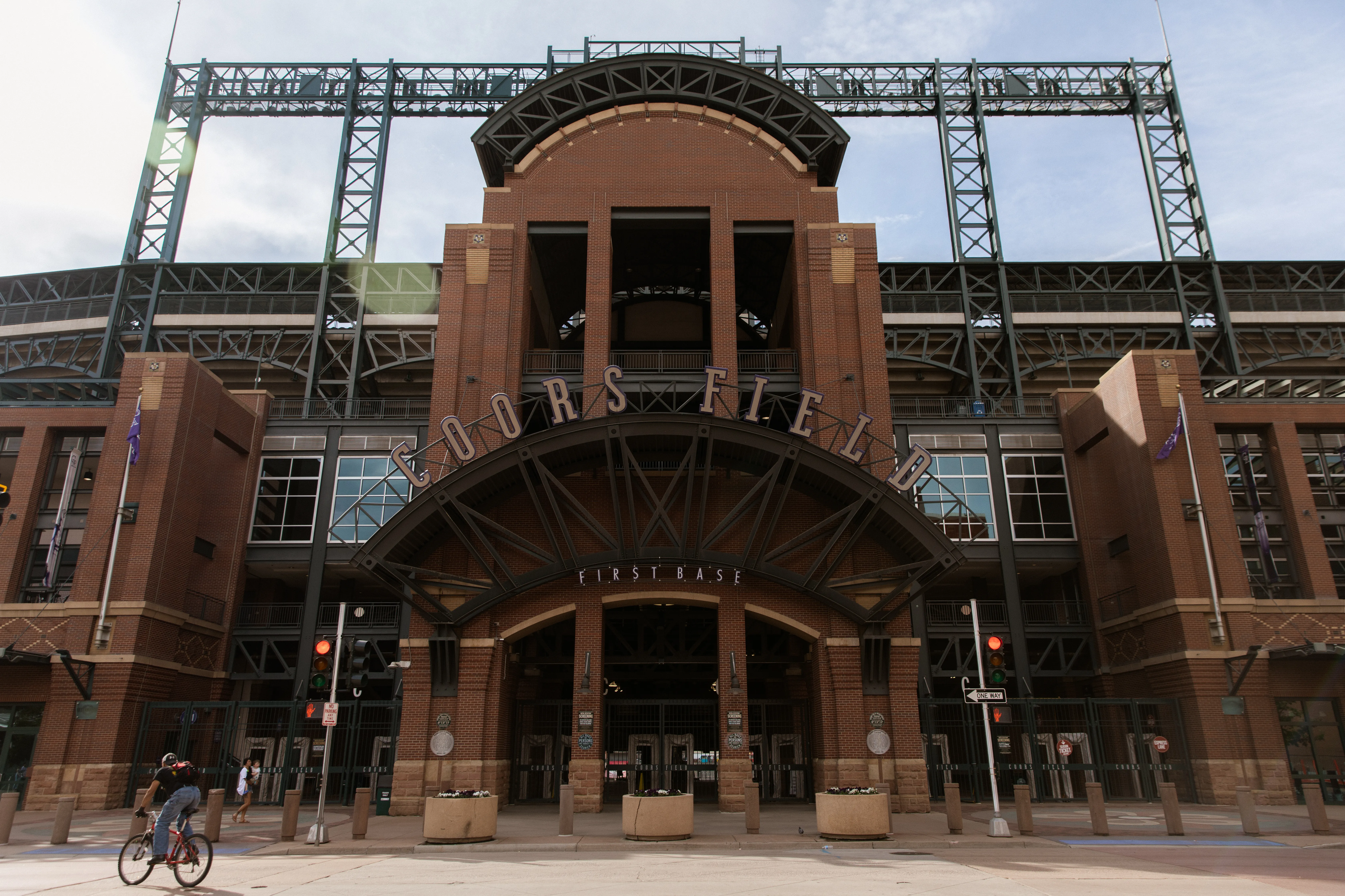 Closer view of the first base gate