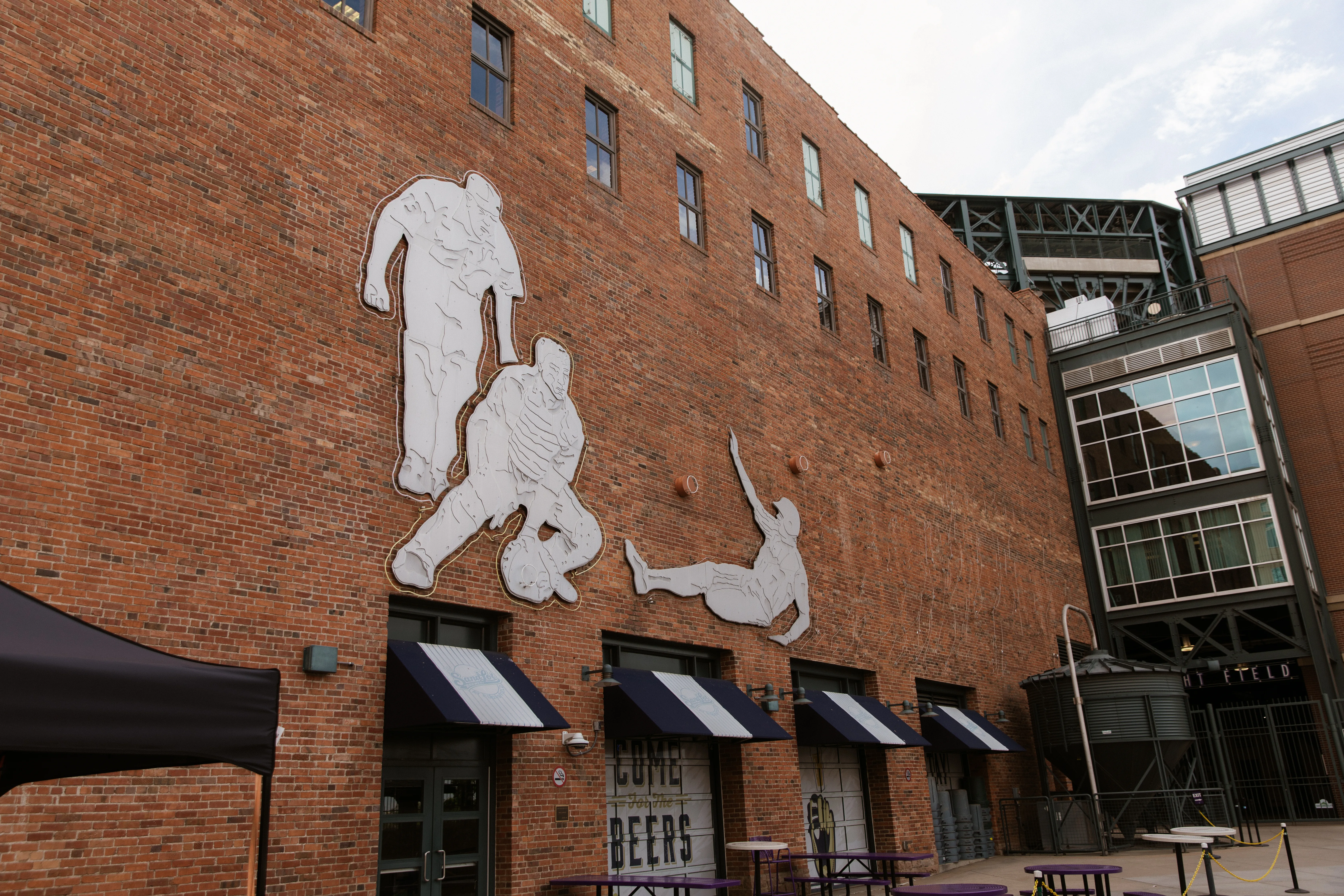 Baseball mural detail outside Coors Field