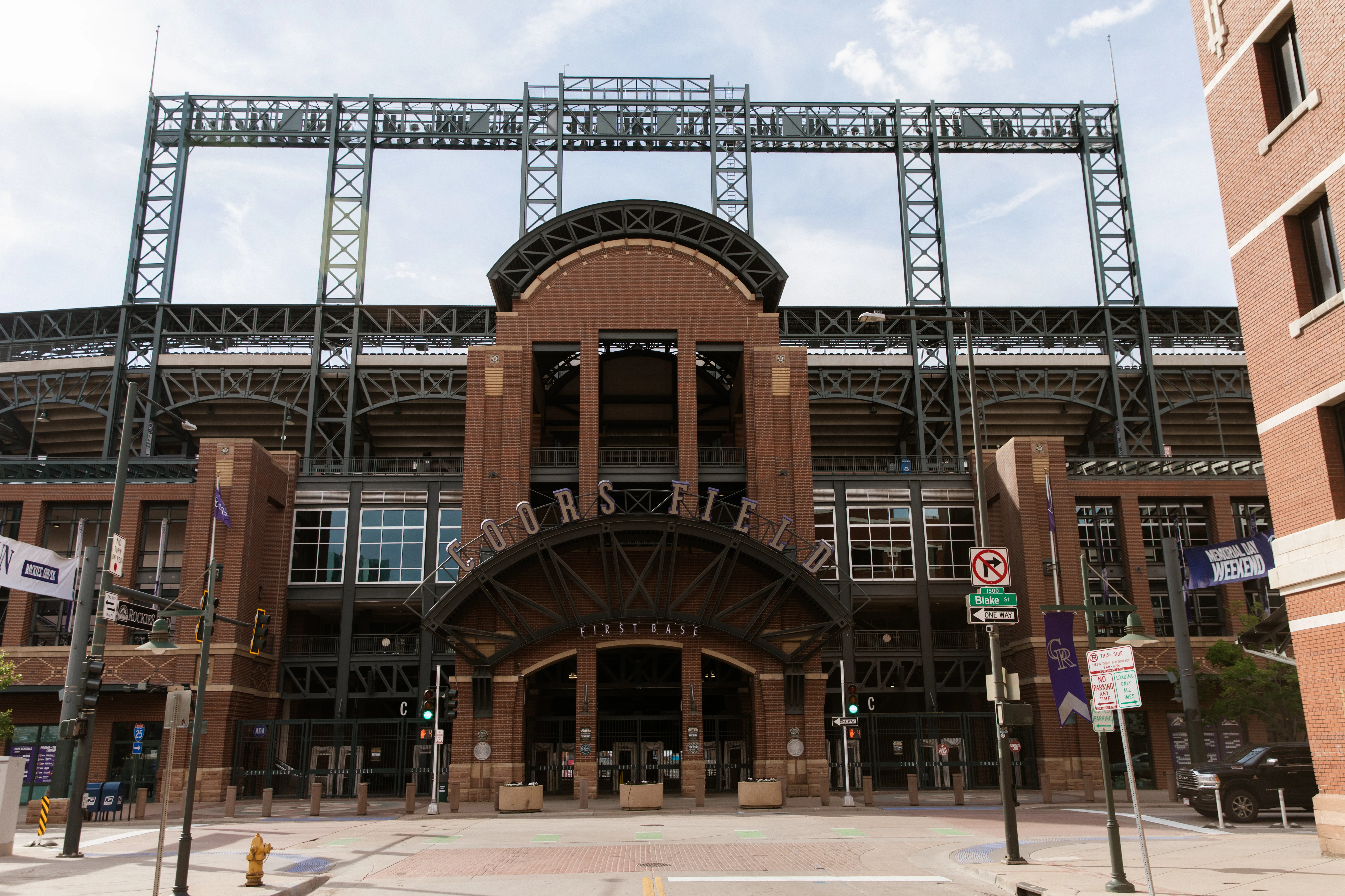 Coors Field clock tower from Blake Street