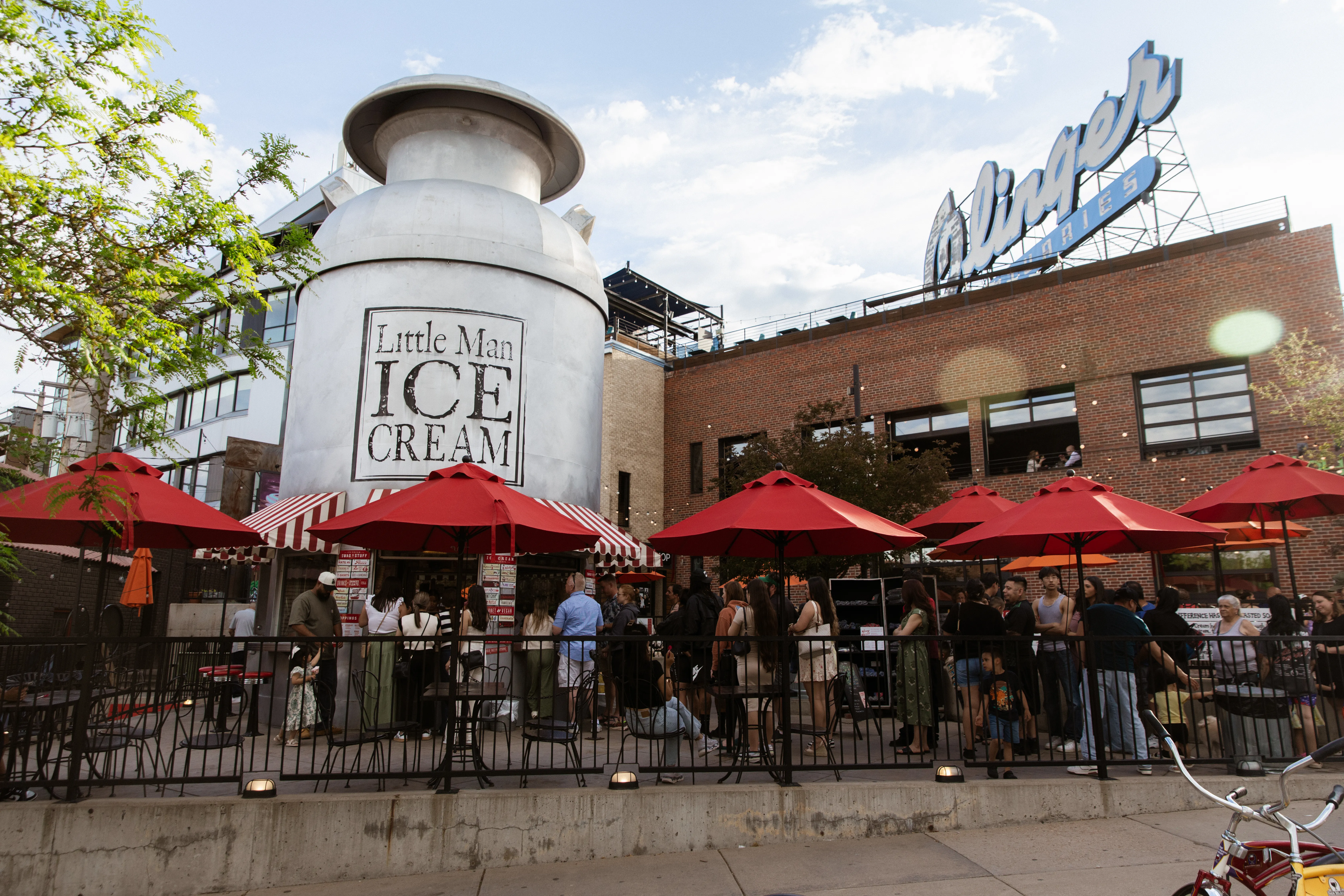 Little Man Ice Cream and rooftop sign